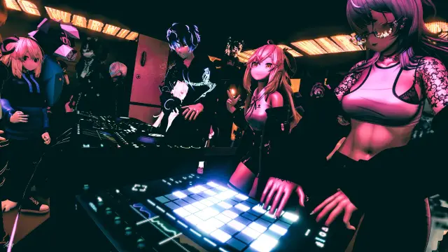 VJ performance with Moe and Clyde Machine at @[c:OFFLINE]